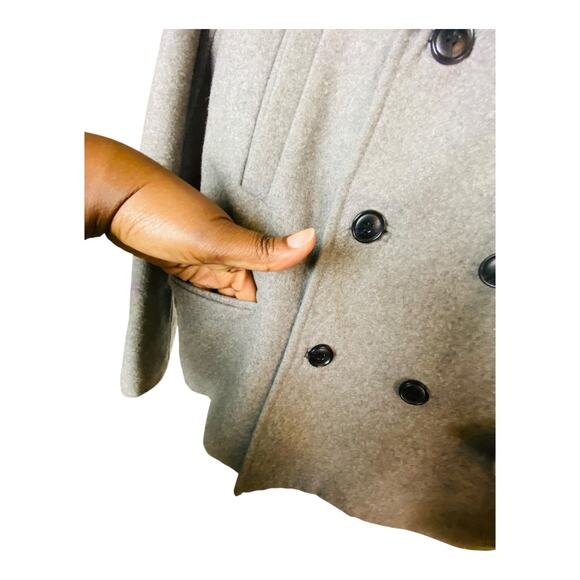 H&M Mens Double Breasted Coat Button Jacket Notch Collar Lined Gray 38R - Picture 4 of 9